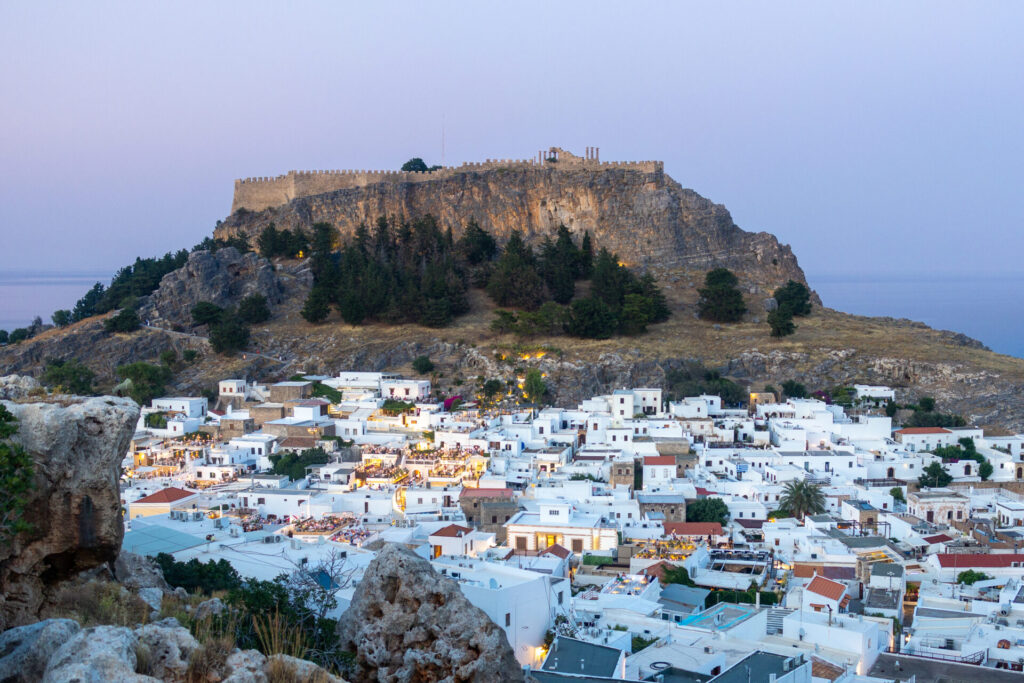 Lindos village evening